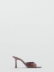 Mango Brown Patent Heeled Sandals - Image 1 of 3