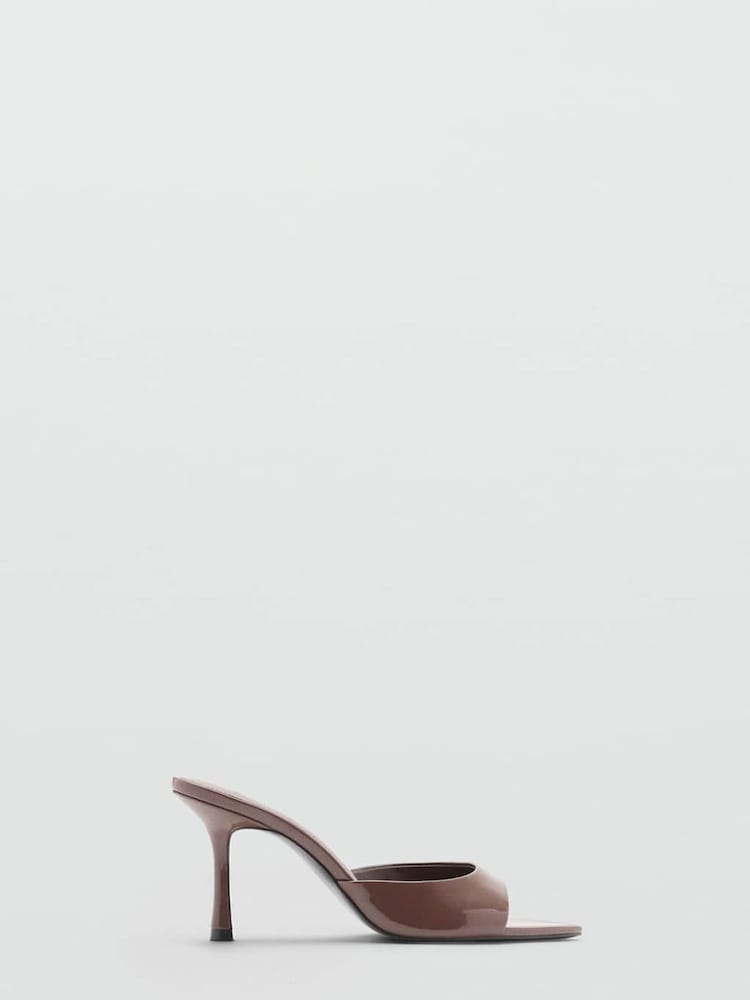Mango Brown Patent Heeled Sandals - Image 1 of 3