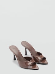 Mango Brown Patent Heeled Sandals - Image 2 of 3