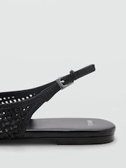 Mango Black Woven Open Back Pumps - Image 3 of 3