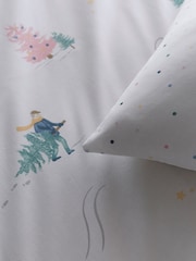 Fusion Multi Frosty Skier Easycare Christmas Duvet Cover Set - Image 3 of 4