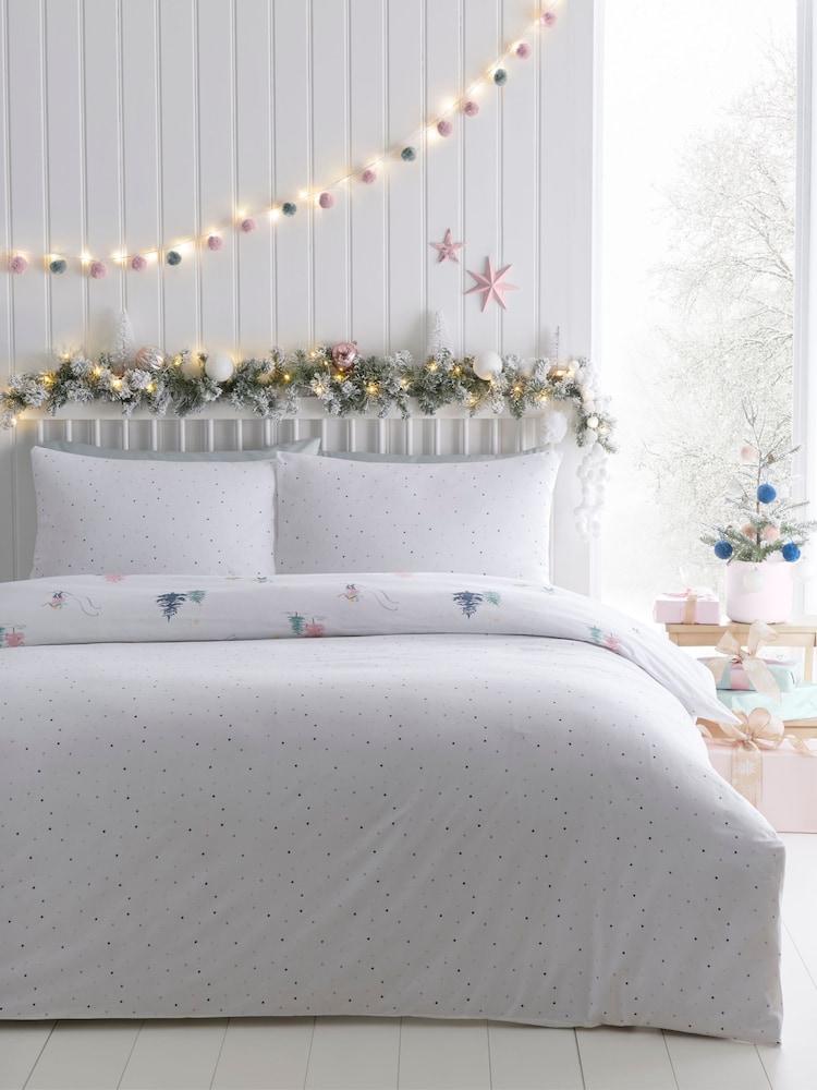 Fusion Multi Frosty Skier Easycare Christmas Duvet Cover Set - Image 4 of 4 Fusion Multi Frosty Skier Easycare Christmas Duvet Cover Set - Image 4 of 4