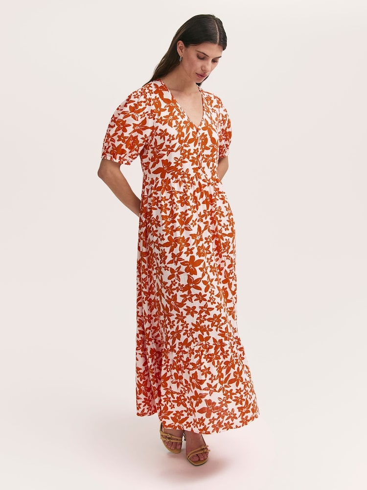 Finery Orange Sabine Dress - Image 2 of 4 Finery Orange Sabine Dress - Image 2 of 4