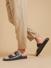 Negro - Jones Bootmaker Watton Leather Slip-On Mules - Imagen 1 de 6