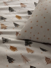 Fusion Monochrome Festive Trees 100% Brushed Cotton Duvet Cover Set - Image 3 of 4