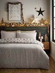 Fusion Monochrome Festive Trees 100% Brushed Cotton Duvet Cover Set - Image 4 of 4