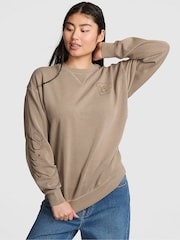 Victoria's Secret PINK Iced Coffee Brown Fleece Sweatshirt - Image 1 of 2