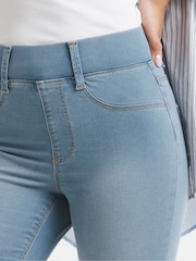 Simply Be Blue Skinny Pull On Crop Jeggings 2 Pack - Image 4 of 5