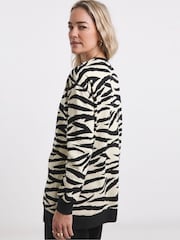 JD Williams Animal Print Side Zip Longline Sweatshirt - Image 3 of 4