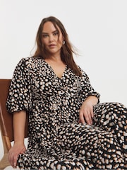 Simply Be Black Supersoft Wrap Midi Dress - Image 3 of 4