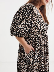 Simply Be Black Supersoft Wrap Midi Dress - Image 4 of 4