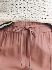 Simply Be Terracotta Wide Fit Tie Waist Twill Leg Trousers - Image 5 of 5