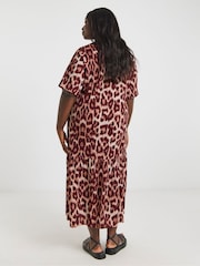 Simply Be Animal Textured Jersey Drop Waist Dress - Image 2 of 4