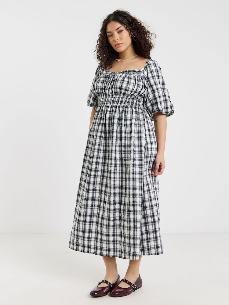 Simply Be Gingham Midi Dress - Imagen 1 de 4 Simply Be Gingham Midi Dress - Imagen 1 de 4