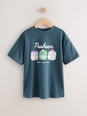 Navy Pusheen Graphic Print T-Shirt (3-16yrs) - Image 1 of 5