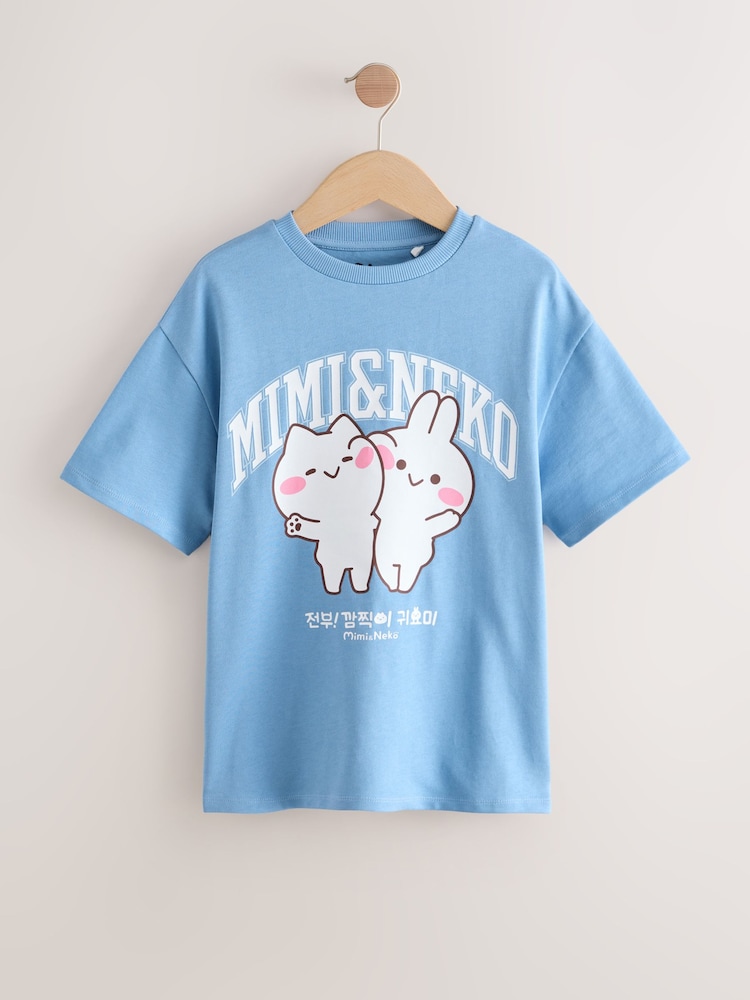 Blue Mimi & Neko Graphic Print T-Shirt (3-16yrs) - Image 1 of 4