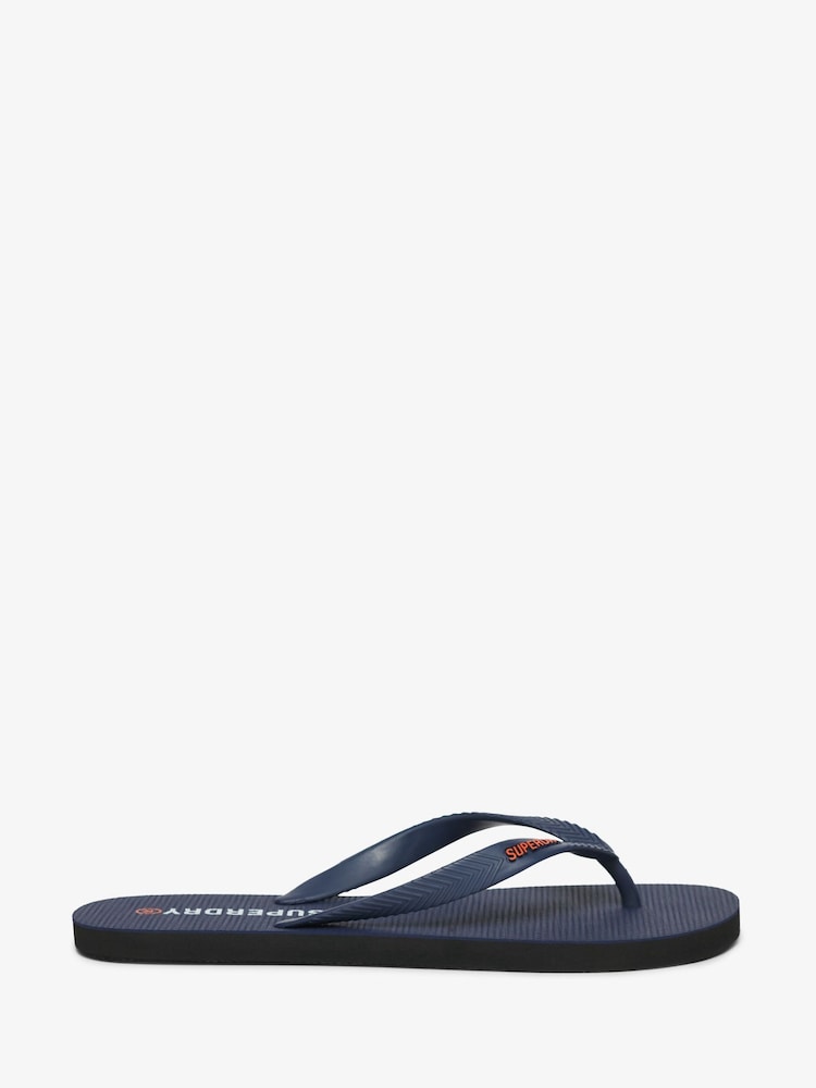 Superdry Blue Core Essential Flip Flops Sandals - Image 1 of 7
