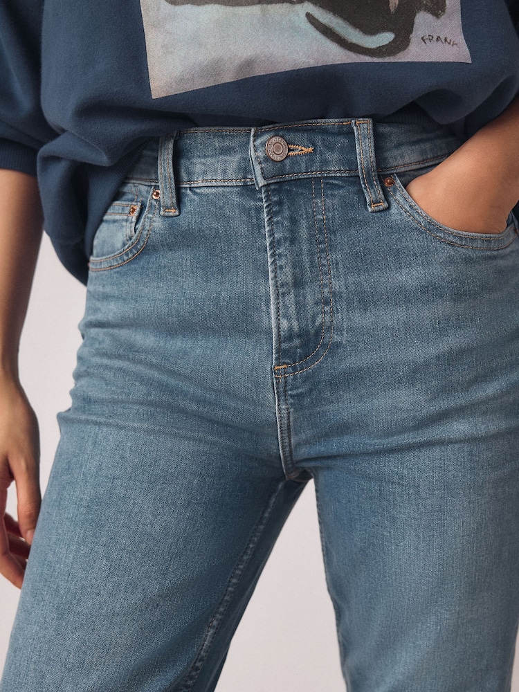 Mid Blue Slim Mid Rise Stretch Jeans - Image 4 of 4 Mid Blue Slim Mid Rise Stretch Jeans - Image 4 of 4