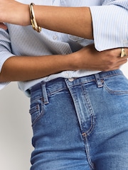 Denim ya Bluu ya Kati - Mid Rise Stretch Bootcut Jeans - Picha 6 kati ya 9