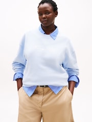 Tommy Hilfiger Curve Logo Embroidery Pique Sweatshirt - Imagen 1 de 5