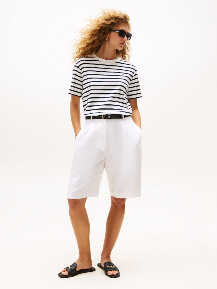 Tommy Hilfiger White Crew Neck Relaxed T-Shirt - Image 3 of 5