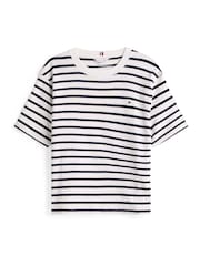 Tommy Hilfiger White Crew Neck Relaxed T-Shirt - Image 5 of 5