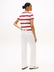 Tommy Hilfiger Red Cap Sleeve Slim Crew Neck T-Shirt - Image 2 of 5