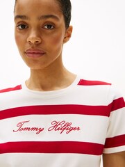 Tommy Hilfiger Red Cap Sleeve Slim Crew Neck T-Shirt - Image 4 of 5
