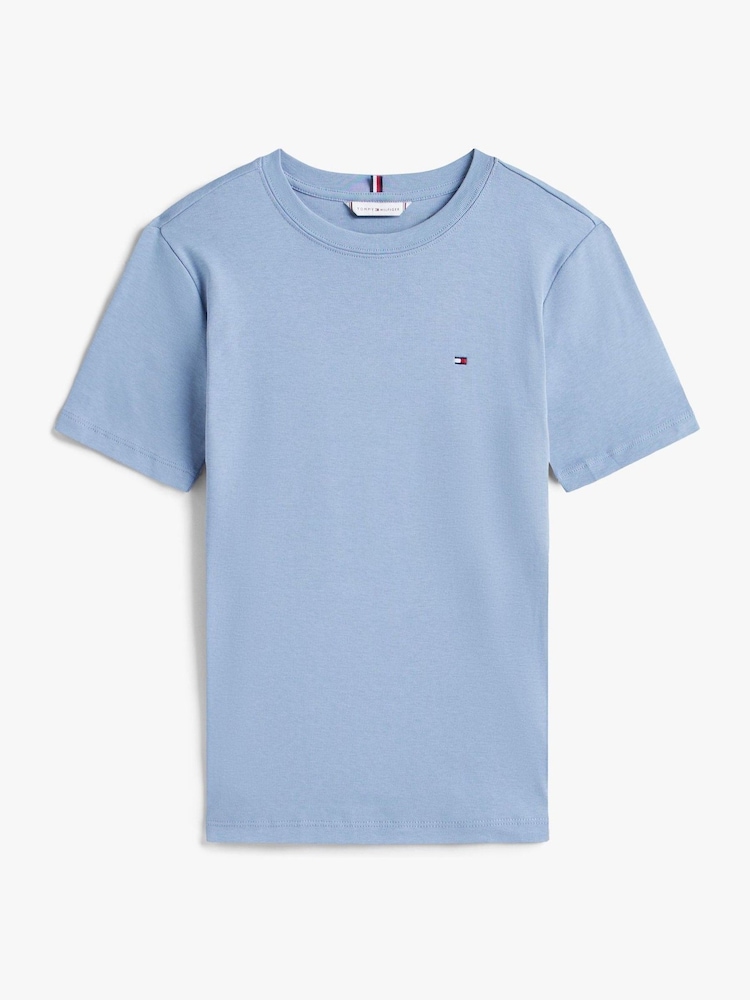 Tommy Hilfiger Blue Slim Crew Neck T-Shirt - Image 6 of 6