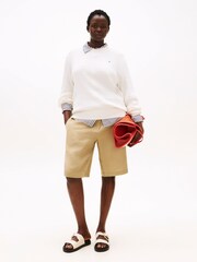 Tommy Hilfiger White Curve Fine Cable Knit Jumper - Image 3 of 5