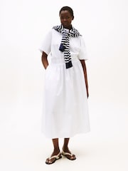 Tommy Hilfiger White Curve Smock Relaxed Midi Dress - Image 1 of 5