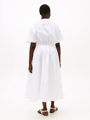 Tommy Hilfiger White Curve Smock Relaxed Midi Dress - Image 2 of 5