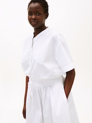Tommy Hilfiger White Curve Smock Relaxed Midi Dress - Image 3 of 5