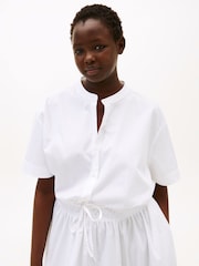 Tommy Hilfiger White Curve Smock Relaxed Midi Dress - Image 4 of 5