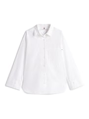 Tommy Hilfiger White Oversized Fit Adjustable Cuffs Poplin Shirt - Image 5 of 5
