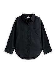 Tommy Hilfiger Black Oversized Fit Linen Shirt - Image 5 of 5