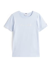Tommy Hilfiger Blue Logo Embroidery Crew Neck T-Shirt - Image 5 of 5