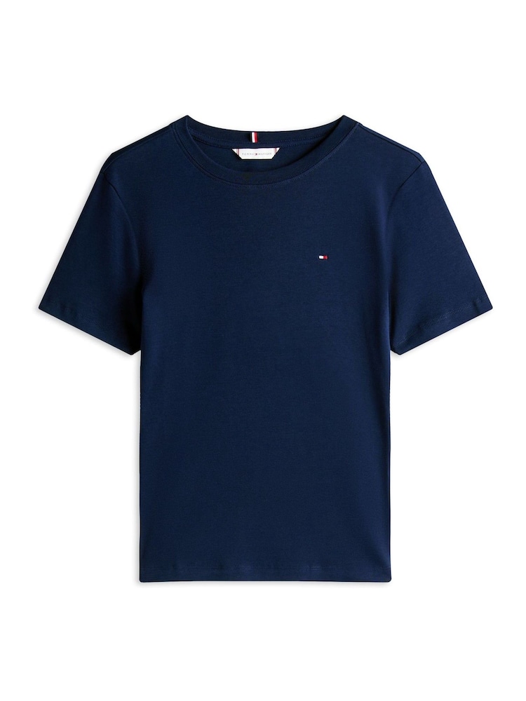 Tommy Hilfiger Blue Slim Crew Neck T-Shirt - Image 5 of 5