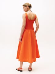 Tommy Hilfiger Slim Fit And Flare Midi Dress - Изображение 2 из 5