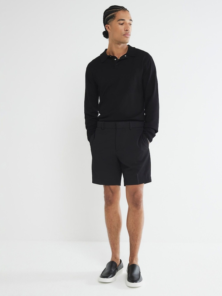 River Island Black Waffle Shorts - Image 1 of 5