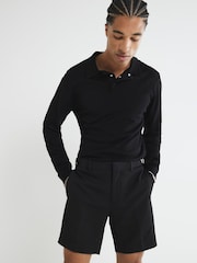 River Island Black Waffle Shorts - Image 2 of 5