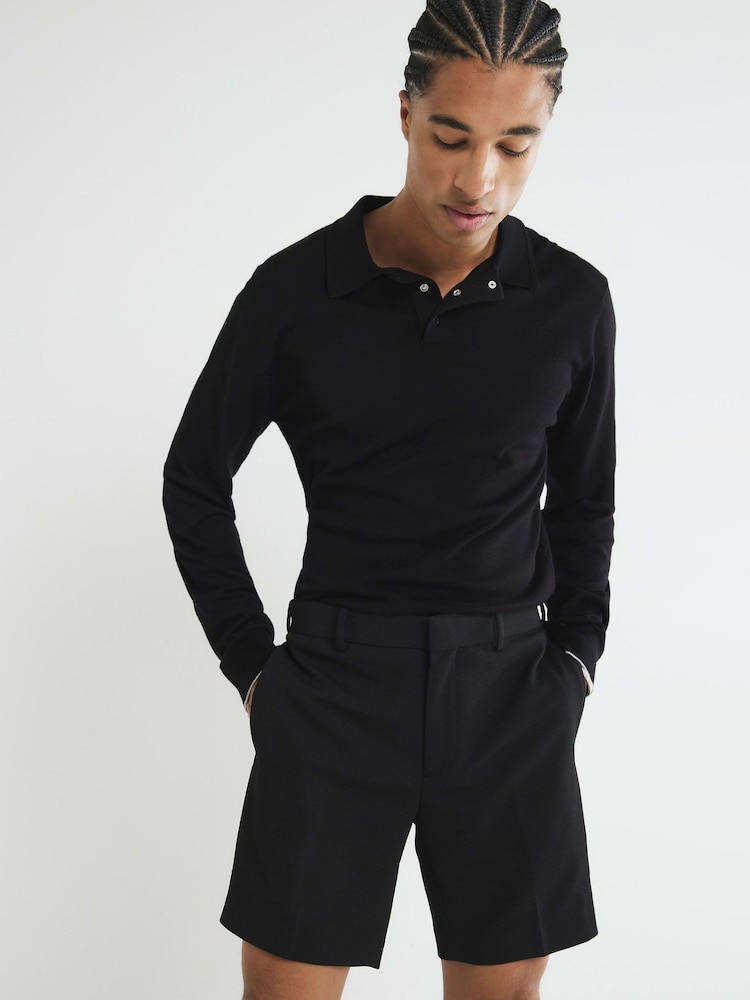 River Island Black Waffle Shorts - Image 2 of 5