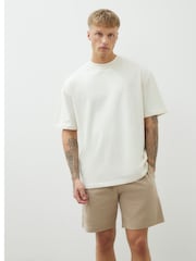 River Island Navy/Stone Regular Fit Jersey Shorts 2 Pack - Image 5 of 6