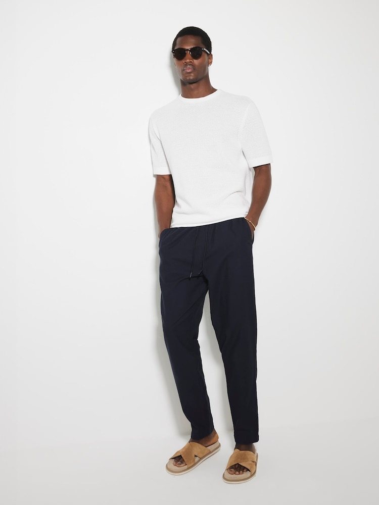 River Island Blue 100% Cotton Pull on Trousers - Image 1 of 5 River Island Blue 100% Cotton Pull on Trousers - Image 1 of 5