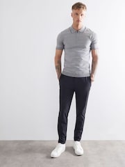 River Island Grey Twist Muscle Fit Polo Shirt - Image 4 of 4