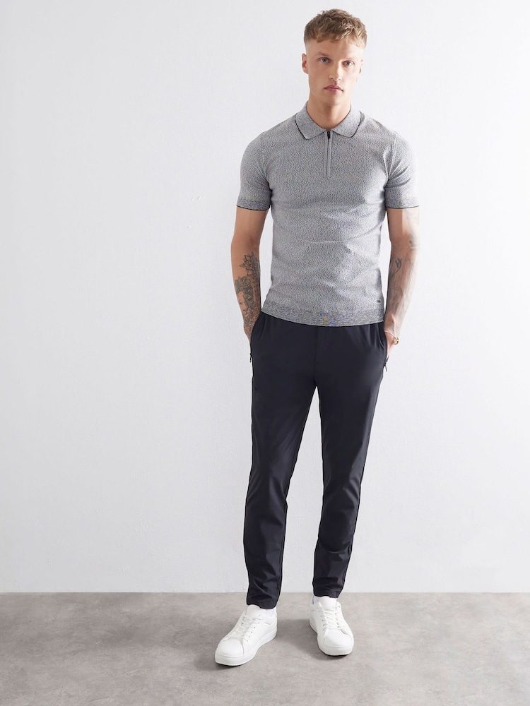 River Island Grey Twist Muscle Fit Polo Shirt - Image 4 of 4