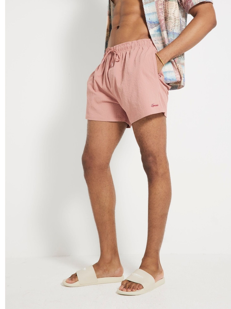 River Island Pink Seersucker Swim Shorts - Image 2 of 6