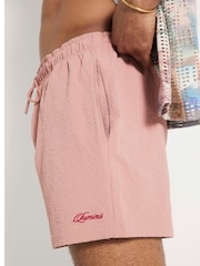 River Island Pink Seersucker Swim Shorts - Image 3 of 6