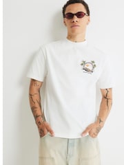 River Island Natural Regular Fit Monaco Racing T-Shirt - Image 1 of 4