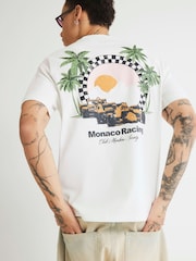 River Island Natural Regular Fit Monaco Racing T-Shirt - Image 2 of 4
